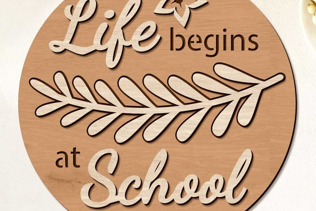 Intra απο ξύλο plywood 3mm-4mm πάχος Back to School Στρογγυλά διακοσμητικά πάνελ Δίασταση 30x20 cm INTRAFABR-95544005 - Image 9