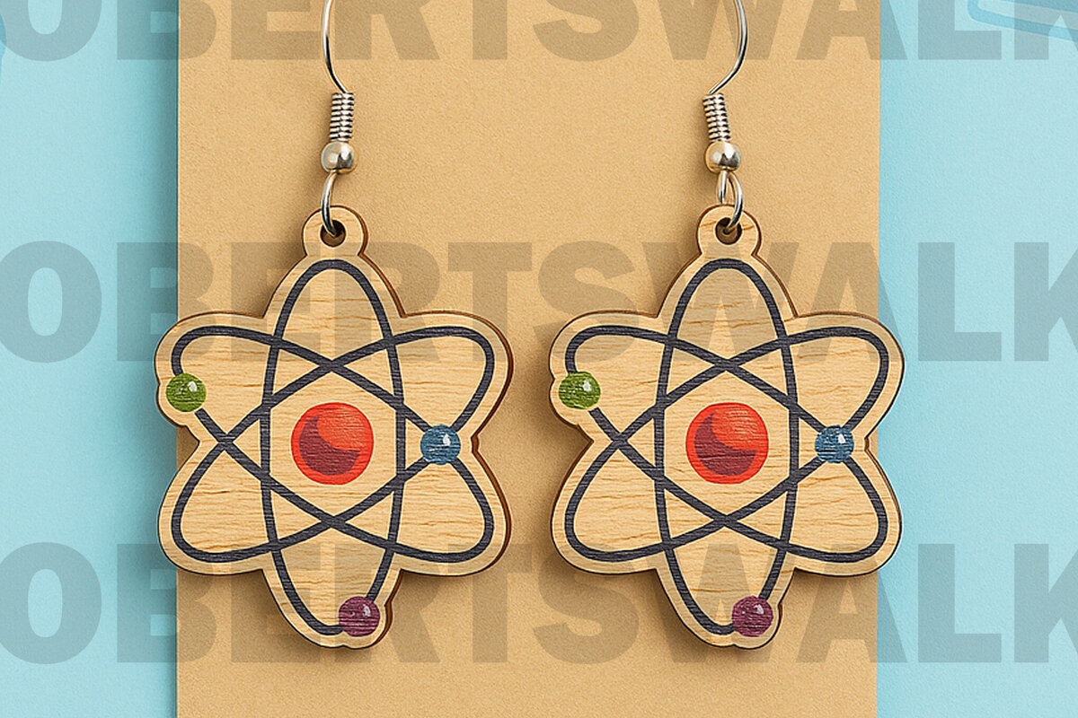Intra απο ξύλο plywood 3mm-4mm πάχος Backpack Earrings – School Style Δίασταση 2x2 cm INTRAFABR-124968207