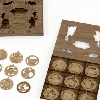 Intra απο ξύλο plywood 3mm-4mm πάχος Bad Santa Ornaments Δίασταση 0x0 cm INTRAFABR-113817170 - Image 3