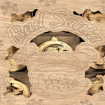 Intra απο ξύλο plywood 3mm-4mm πάχος Bad Santa Ornaments Δίασταση 0x0 cm INTRAFABR-113817170 - Image 8