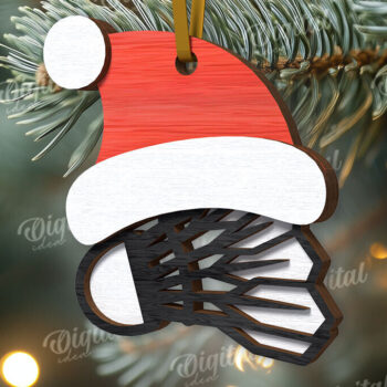 Intra απο ξύλο plywood 3mm-4mm πάχος Μπάντμιντον Αθλητικό Χριστουγεννιάτικο Στολίδι Δίασταση 8x8 cm INTRAFABR-110767754 - Image 1