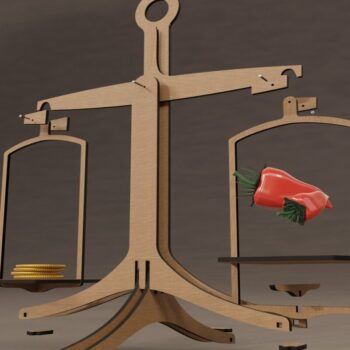 Intra απο ξύλο plywood 3mm-4mm πάχος κοπής με λέιζερ ζυγαριά Δίασταση 15x15 cm INTRAFABR-113817232 - Image 2