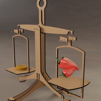 Intra απο ξύλο plywood 3mm-4mm πάχος κοπής με λέιζερ ζυγαριά Δίασταση 15x15 cm INTRAFABR-113817232 - Image 4