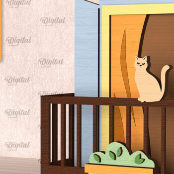 Intra απο ξύλο plywood 3mm-4mm πάχος Μπαλκόνια με Φυτά Δέσμη κοπής με λέιζερ Δίασταση 30x20 cm INTRAFABR-103233549 - Image 5