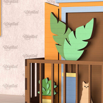 Intra απο ξύλο plywood 3mm-4mm πάχος Μπαλκόνια με Φυτά Δέσμη κοπής με λέιζερ Δίασταση 30x20 cm INTRAFABR-103233549 - Image 9