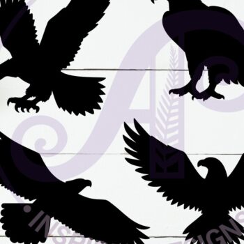 Intra απο ξύλο plywood 3mm-4mm πάχος Bald Eagles Silhouette Shapes Δίασταση 20x20 cm INTRAFABR-117044639 - Image 2