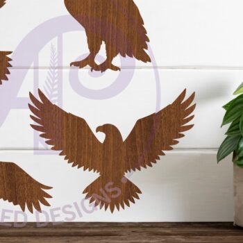 Intra απο ξύλο plywood 3mm-4mm πάχος Bald Eagles Silhouette Shapes Δίασταση 20x20 cm INTRAFABR-117044639 - Image 3
