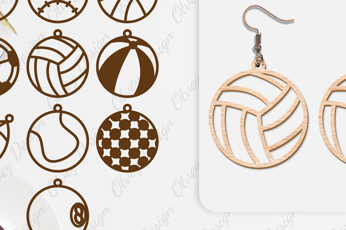 Intra απο ξύλο plywood 3mm-4mm πάχος Σκουλαρίκι με μπάλες  Δίασταση 3x3 cm INTRAFABR-104107362