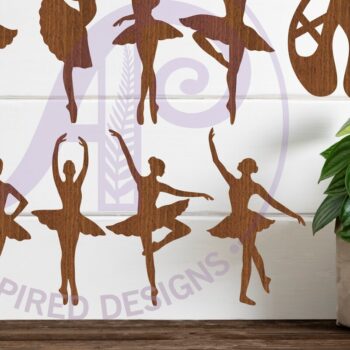 Intra απο ξύλο plywood 3mm-4mm πάχος Σχήματα κομμένα με λέιζερ σιλουέτα μπαλαρίνας Δίασταση 30x20 cm INTRAFABR-91312803 - Image 1