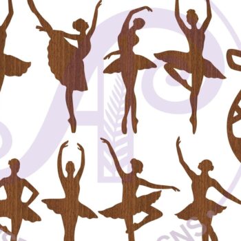 Intra απο ξύλο plywood 3mm-4mm πάχος Σχήματα κομμένα με λέιζερ σιλουέτα μπαλαρίνας Δίασταση 30x20 cm INTRAFABR-91312803 - Image 3