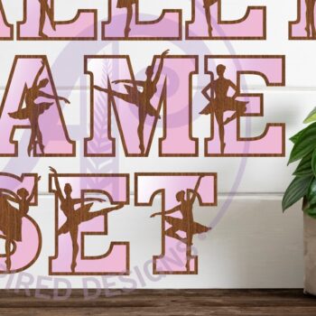 Intra απο ξύλο plywood 3mm-4mm πάχος Μπαλαρίνα σιλουέτα γράμματα αλφάβητο Δίασταση 5x5 cm INTRAFABR-90935528 - Image 1