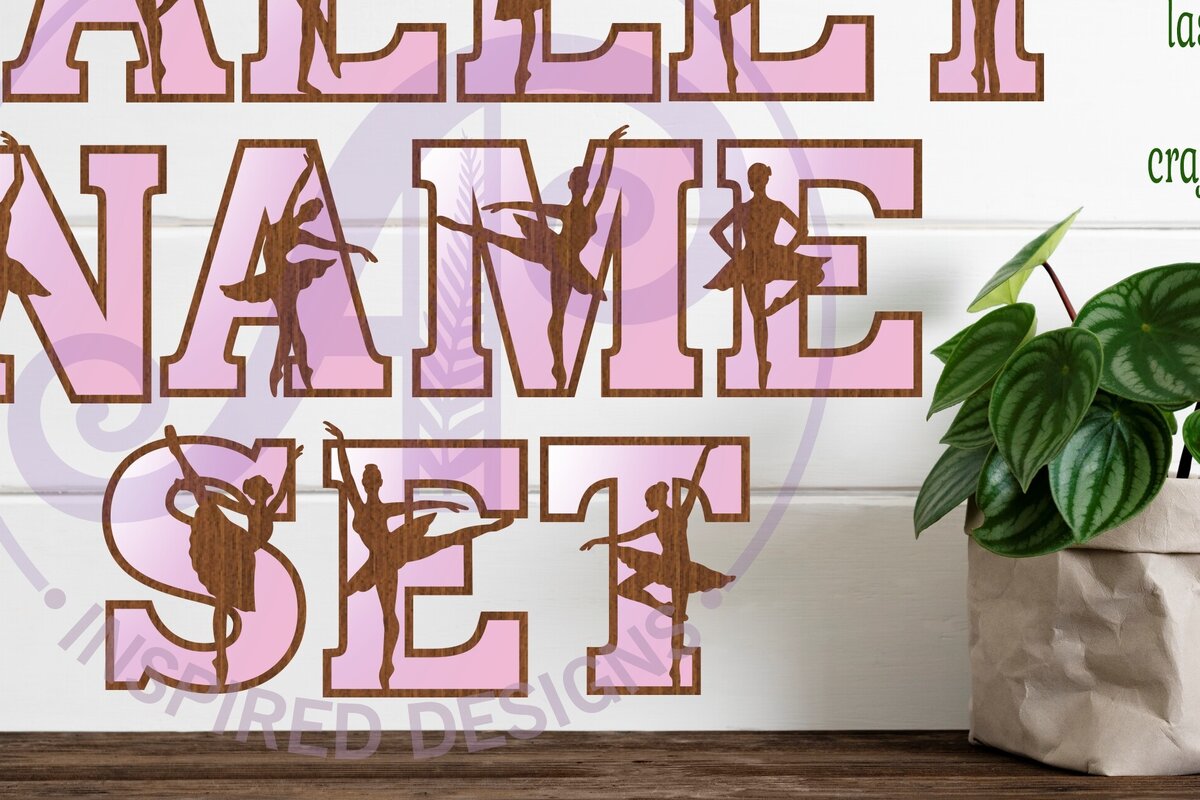 Intra απο ξύλο plywood 3mm-4mm πάχος Μπαλαρίνα σιλουέτα γράμματα αλφάβητο Δίασταση 5x5 cm INTRAFABR-90935528