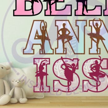 Intra απο ξύλο plywood 3mm-4mm πάχος Μπαλαρίνα σιλουέτα γράμματα αλφάβητο Δίασταση 5x5 cm INTRAFABR-90935528 - Image 2