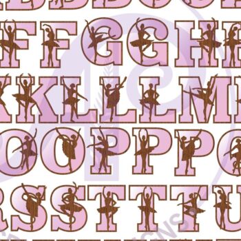 Intra απο ξύλο plywood 3mm-4mm πάχος Μπαλαρίνα σιλουέτα γράμματα αλφάβητο Δίασταση 5x5 cm INTRAFABR-90935528 - Image 4