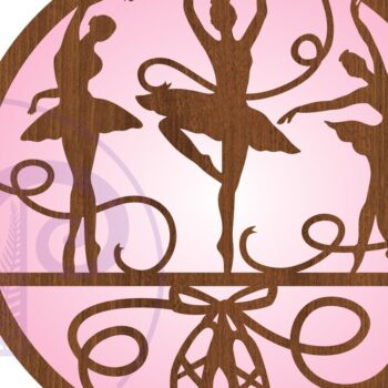 Intra απο ξύλο plywood 3mm-4mm πάχος Επιγραφή τοίχου μπαλαρίνας, διάνυσμα αρχείου Δίασταση 10x10 cm INTRAFABR-79107691 - Image 3