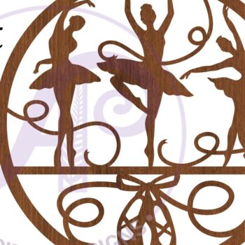 Intra απο ξύλο plywood 3mm-4mm πάχος Επιγραφή τοίχου μπαλαρίνας, διάνυσμα αρχείου Δίασταση 10x10 cm INTRAFABR-79107691 - Image 4