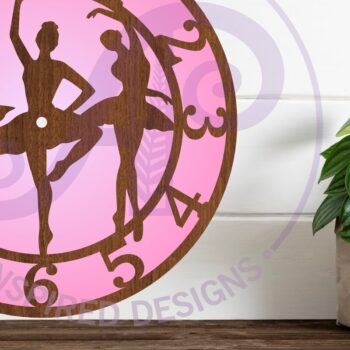 Intra απο ξύλο plywood 3mm-4mm πάχος Μπαλαρίνα Ρολόι τοίχου με λέιζερ Δίασταση 8x8 cm INTRAFABR-96696070 - Image 1