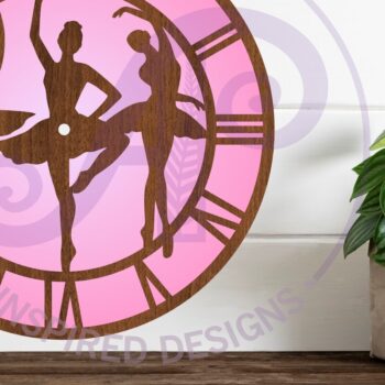Intra απο ξύλο plywood 3mm-4mm πάχος Μπαλαρίνα Ρολόι τοίχου με λέιζερ Δίασταση 8x8 cm INTRAFABR-96696070 - Image 2