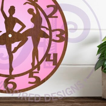 Intra απο ξύλο plywood 3mm-4mm πάχος Μπαλαρίνα Ρολόι τοίχου με λέιζερ Δίασταση 8x8 cm INTRAFABR-96696070 - Image 3