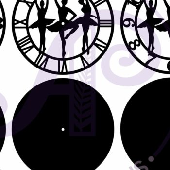 Intra απο ξύλο plywood 3mm-4mm πάχος Μπαλαρίνα Ρολόι τοίχου με λέιζερ Δίασταση 8x8 cm INTRAFABR-96696070 - Image 5