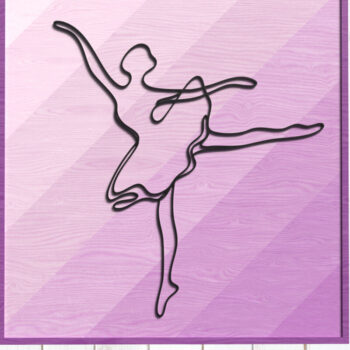 Intra απο ξύλο plywood 3mm-4mm πάχος Ballet Dancer Line Art Δίασταση 8x8 cm INTRAFABR-124745920 - Image 1
