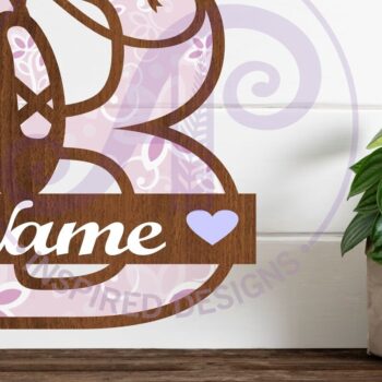 Intra απο ξύλο plywood 3mm-4mm πάχος Μονόγραμμα με κεφαλαίο παπούτσι μπαλέτου Επιστολή Β Δίασταση 9x9 cm INTRAFABR-91015115 - Image 1