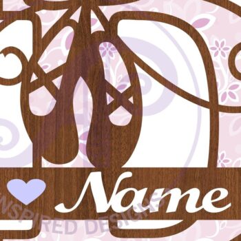 Intra απο ξύλο plywood 3mm-4mm πάχος Μονόγραμμα με κεφαλαίο παπούτσι μπαλέτου Letter D Δίασταση 9x9 cm INTRAFABR-91049930 - Image 2