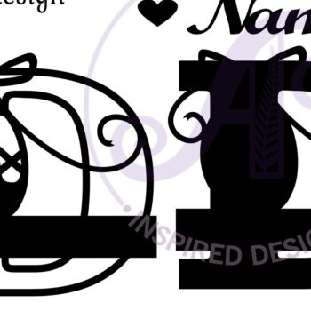 Intra απο ξύλο plywood 3mm-4mm πάχος Μονόγραμμα με κεφαλαίο παπούτσι μπαλέτου Letter D Δίασταση 9x9 cm INTRAFABR-91049930 - Image 3