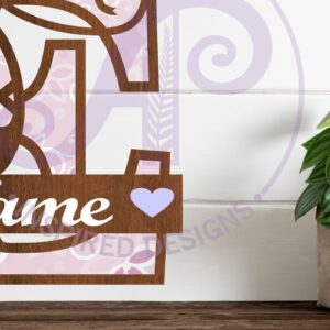 Intra απο ξύλο plywood 3mm-4mm πάχος Μονόγραμμα με κεφαλαίο παπούτσι μπαλέτου Letter E Δίασταση 9x9 cm INTRAFABR-91015182