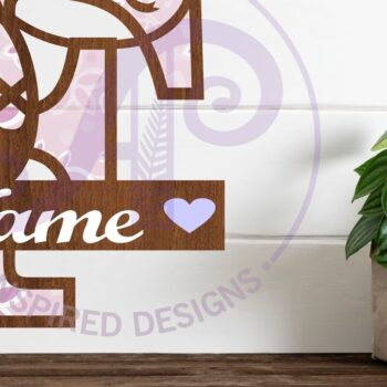 Intra απο ξύλο plywood 3mm-4mm πάχος Μονόγραμμα με κεφαλαίο παπούτσι μπαλέτου Επιστολή F Δίασταση 9x9 cm INTRAFABR-91049893 - Image 1