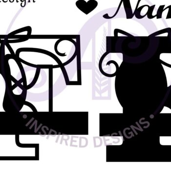 Intra απο ξύλο plywood 3mm-4mm πάχος Μονόγραμμα με κεφαλαίο παπούτσι μπαλέτου Επιστολή F Δίασταση 9x9 cm INTRAFABR-91049893 - Image 3