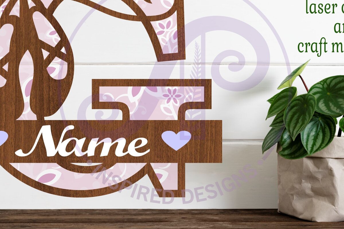 Intra απο ξύλο plywood 3mm-4mm πάχος Μονόγραμμα με κεφαλαίο παπούτσι μπαλέτου Επιστολή G Δίασταση 9x9 cm INTRAFABR-91015221