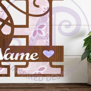 Intra απο ξύλο plywood 3mm-4mm πάχος Μονόγραμμα με κεφαλαίο παπούτσι μπαλέτου Letter H Δίασταση 9x9 cm INTRAFABR-91015243