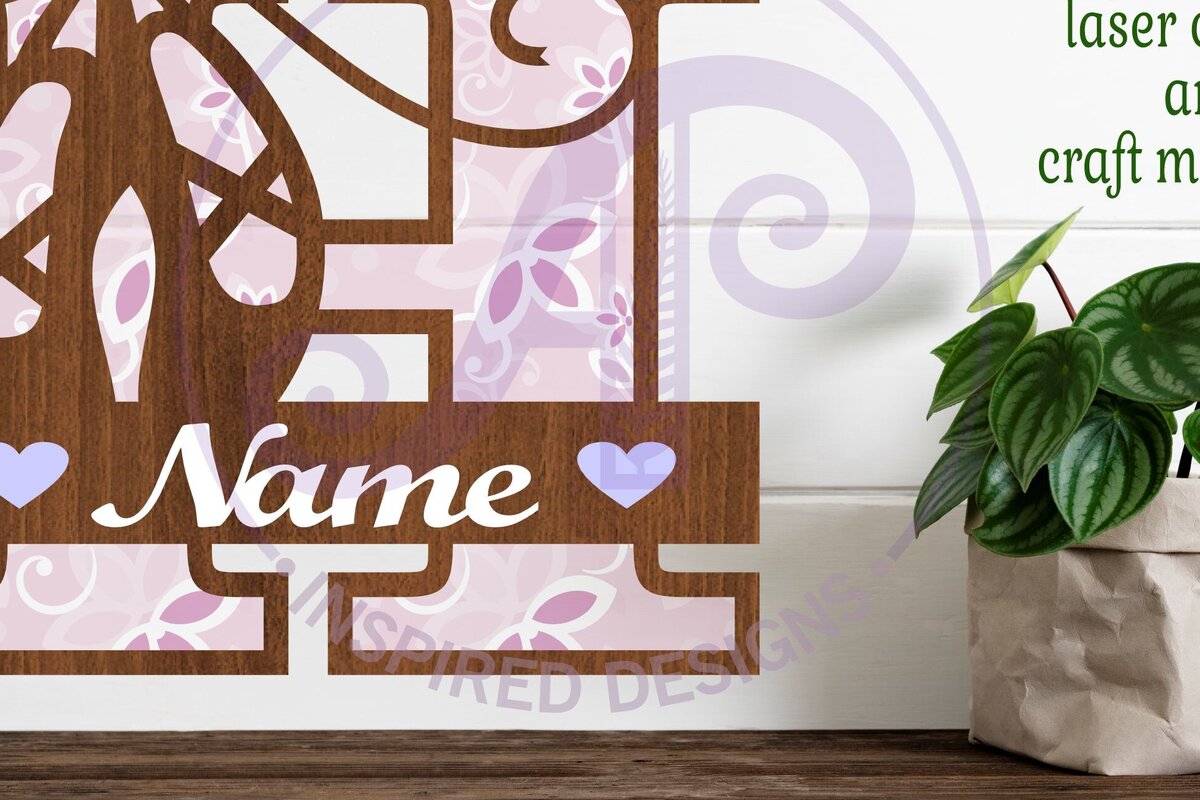 Intra απο ξύλο plywood 3mm-4mm πάχος Μονόγραμμα με κεφαλαίο παπούτσι μπαλέτου Letter H Δίασταση 9x9 cm INTRAFABR-91015243