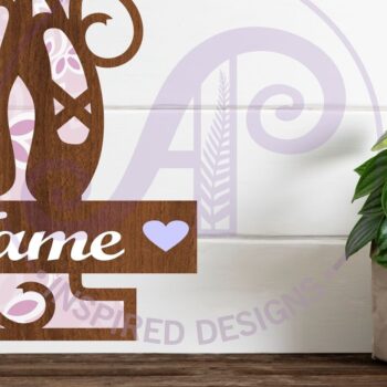 Intra απο ξύλο plywood 3mm-4mm πάχος Μονόγραμμα με κεφαλαίο παπούτσι μπαλέτου Letter I Δίασταση 9x9 cm INTRAFABR-91015268 - Image 1