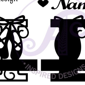 Intra απο ξύλο plywood 3mm-4mm πάχος Μονόγραμμα με κεφαλαίο παπούτσι μπαλέτου Letter I Δίασταση 9x9 cm INTRAFABR-91015268 - Image 3