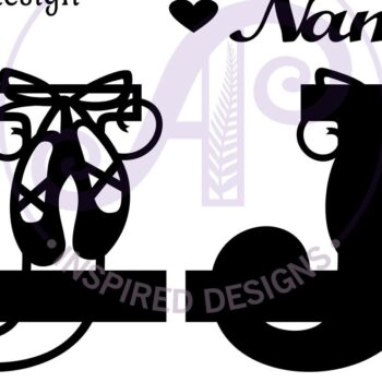 Intra απο ξύλο plywood 3mm-4mm πάχος Μονόγραμμα με κεφαλαίο παπούτσι μπαλέτου Επιστολή J Δίασταση 9x9 cm INTRAFABR-91015325 - Image 3