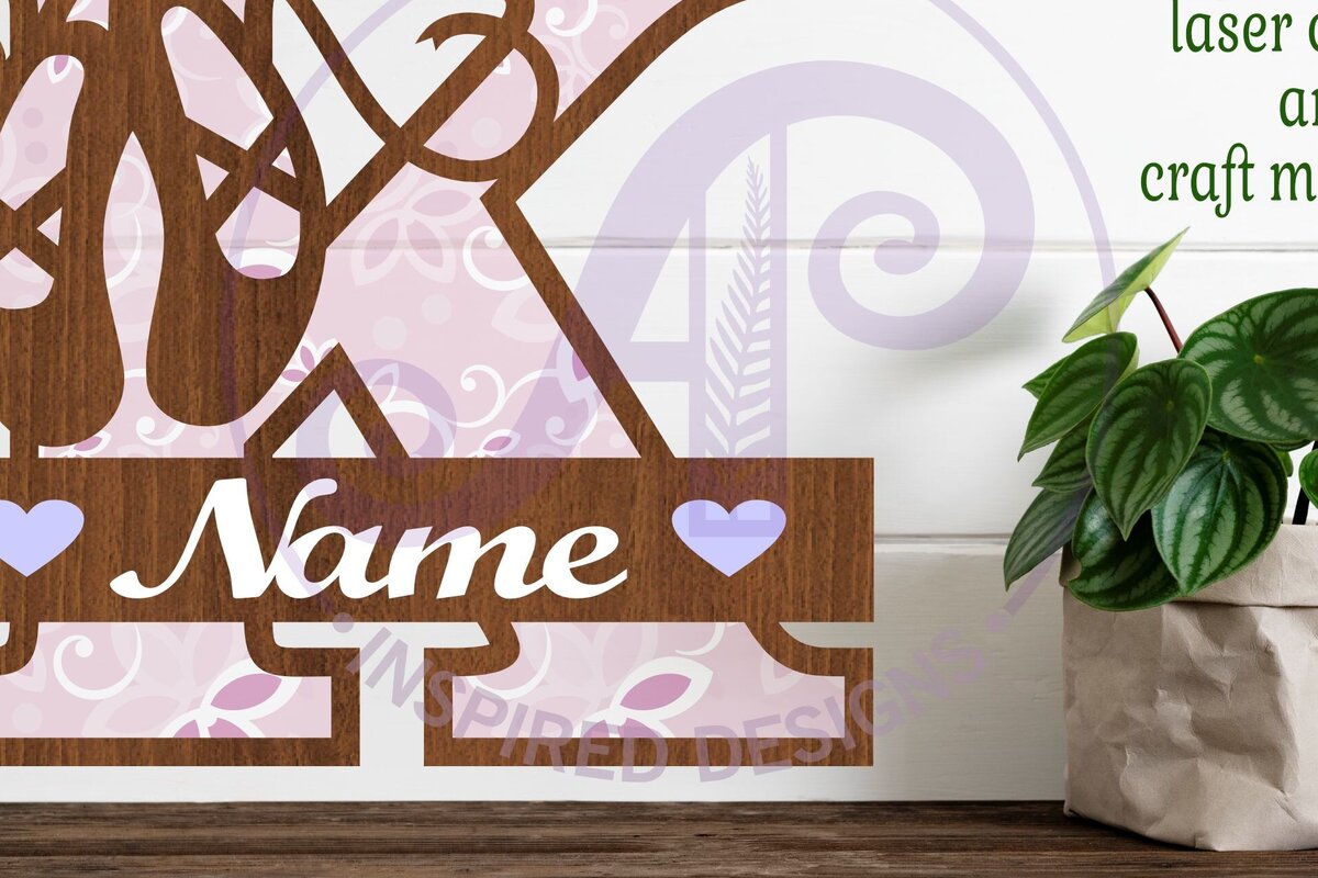 Intra απο ξύλο plywood 3mm-4mm πάχος Μονόγραμμα με κεφαλαίο παπούτσι μπαλέτου Επιστολή Κ Δίασταση 9x9 cm INTRAFABR-91015410