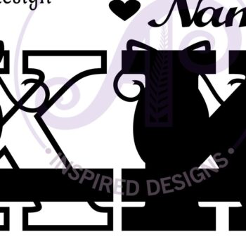 Intra απο ξύλο plywood 3mm-4mm πάχος Μονόγραμμα με κεφαλαίο παπούτσι μπαλέτου Επιστολή Κ Δίασταση 9x9 cm INTRAFABR-91015410 - Image 3