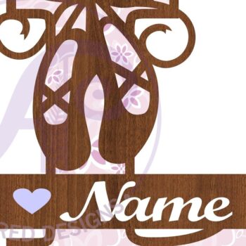 Intra απο ξύλο plywood 3mm-4mm πάχος Μονόγραμμα με κεφαλαίο παπούτσι μπαλέτου Letter L Δίασταση 9x9 cm INTRAFABR-91015432 - Image 2