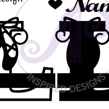 Intra απο ξύλο plywood 3mm-4mm πάχος Μονόγραμμα με κεφαλαίο παπούτσι μπαλέτου Letter L Δίασταση 9x9 cm INTRAFABR-91015432 - Image 3