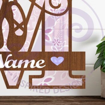 Intra απο ξύλο plywood 3mm-4mm πάχος Μονόγραμμα με κεφαλαίο παπούτσι μπαλέτου Letter M Δίασταση 9x9 cm INTRAFABR-91015457 - Image 1