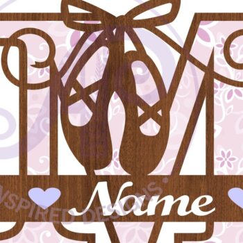 Intra απο ξύλο plywood 3mm-4mm πάχος Μονόγραμμα με κεφαλαίο παπούτσι μπαλέτου Letter M Δίασταση 9x9 cm INTRAFABR-91015457 - Image 2