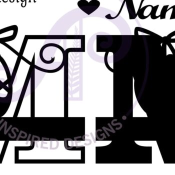 Intra απο ξύλο plywood 3mm-4mm πάχος Μονόγραμμα με κεφαλαίο παπούτσι μπαλέτου Letter M Δίασταση 9x9 cm INTRAFABR-91015457 - Image 3