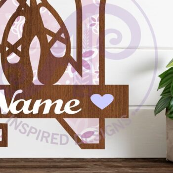 Intra απο ξύλο plywood 3mm-4mm πάχος Μονόγραμμα με κεφαλαίο παπούτσι μπαλέτου Επιστολή N Δίασταση 9x9 cm INTRAFABR-91015481 - Image 1