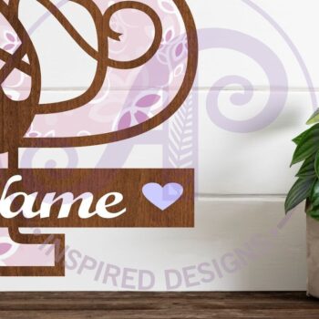 Intra απο ξύλο plywood 3mm-4mm πάχος Μονόγραμμα με κεφαλαίο παπούτσι μπαλέτου Επιστολή P Δίασταση 9x9 cm INTRAFABR-91015540 - Image 1