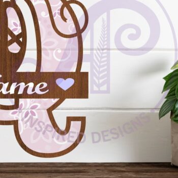 Intra απο ξύλο plywood 3mm-4mm πάχος Μονόγραμμα με κεφαλαίο παπούτσι μπαλέτου Letter Q Δίασταση 9x9 cm INTRAFABR-91015556 - Image 1