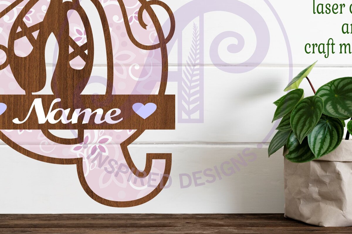 Intra απο ξύλο plywood 3mm-4mm πάχος Μονόγραμμα με κεφαλαίο παπούτσι μπαλέτου Letter Q Δίασταση 9x9 cm INTRAFABR-91015556