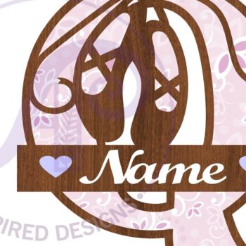 Intra απο ξύλο plywood 3mm-4mm πάχος Μονόγραμμα με κεφαλαίο παπούτσι μπαλέτου Letter Q Δίασταση 9x9 cm INTRAFABR-91015556 - Image 2