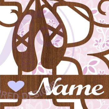 Intra απο ξύλο plywood 3mm-4mm πάχος Μονόγραμμα με κεφαλαίο παπούτσι μπαλέτου Letter R Δίασταση 9x9 cm INTRAFABR-91015579 - Image 2